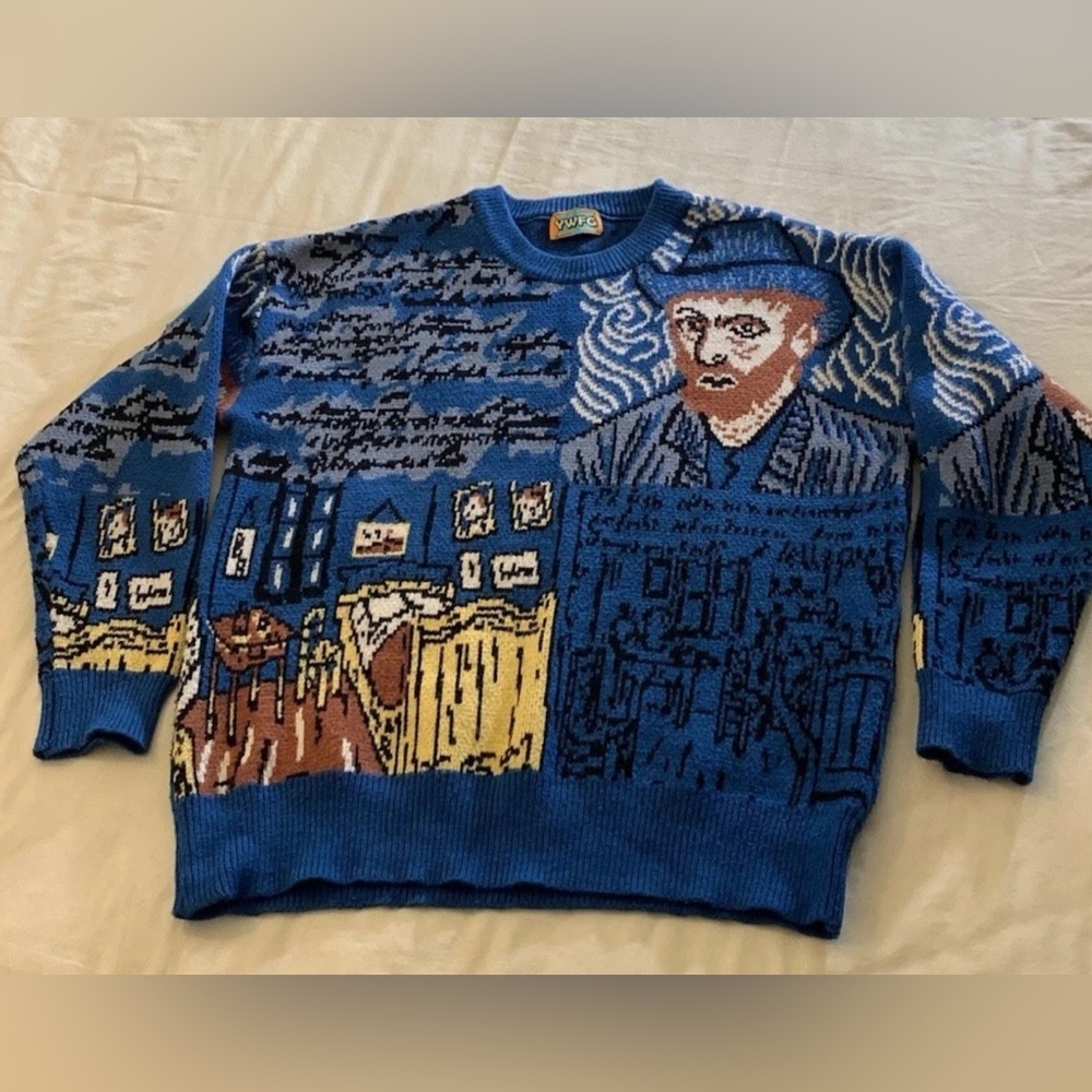 YWFG Vincent Van Gogh Pullover Sweater, Size M